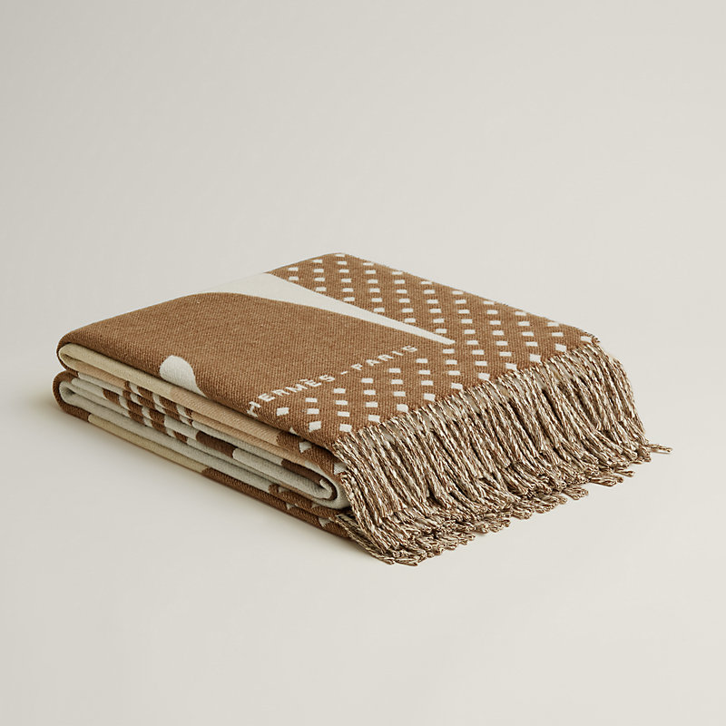 Les Objets du Faubourg blanket - Brown | Hermès Canada Les Objets du Faubourg blanket - Brown | Hermès Canada